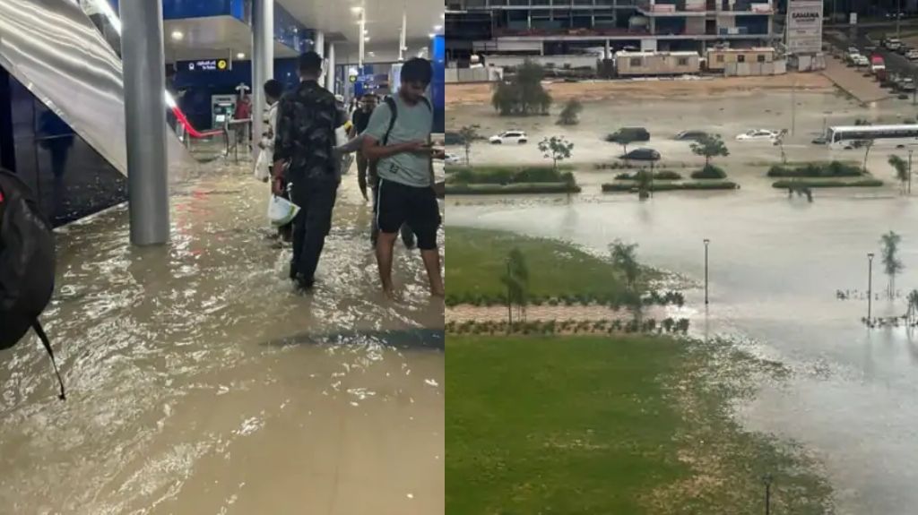  दुबई में तूफान और भारी बारिश के बाद बाढ़ जैसे हालात, 