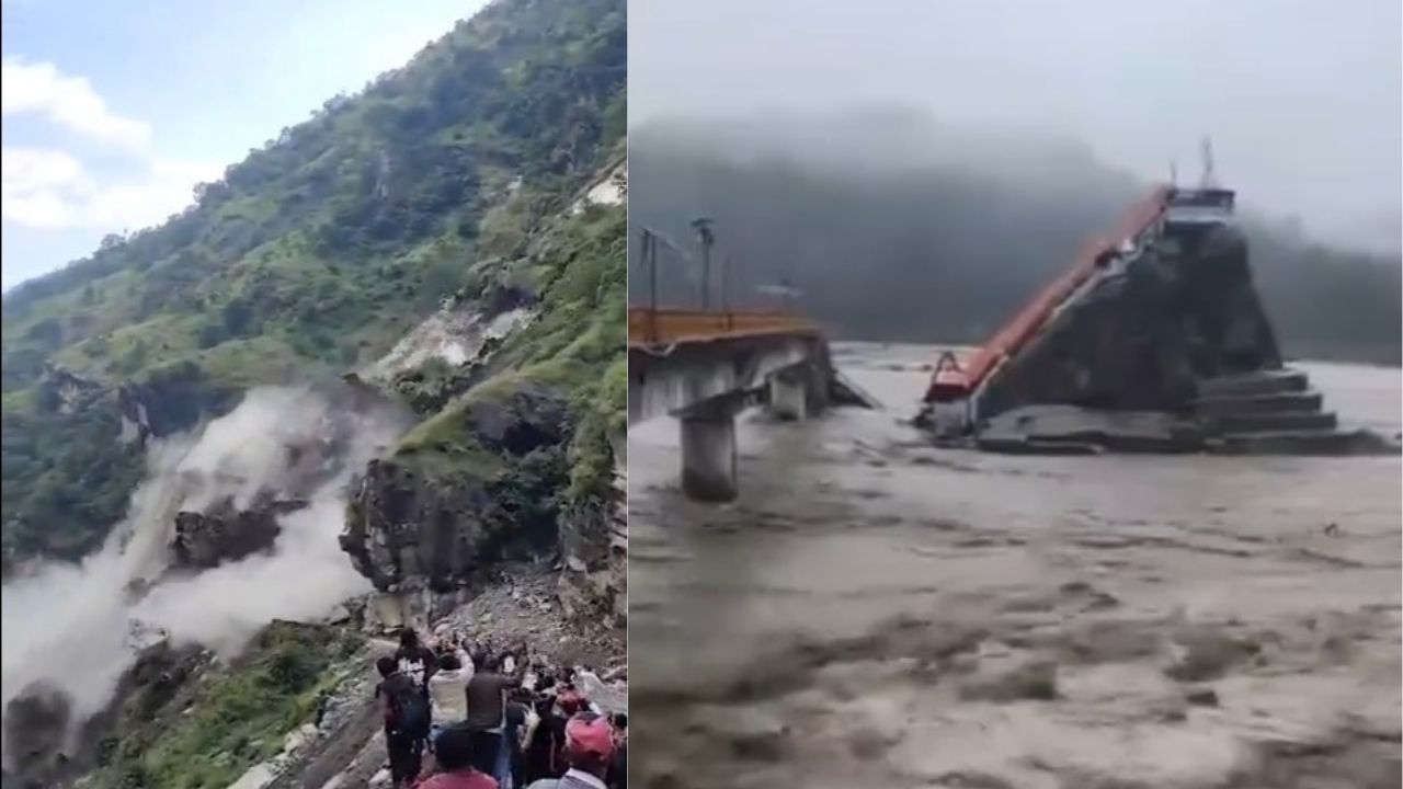 उत्तराखंड में आसमान से बरस रही आफत, भरभराकर गिरा पहाड़