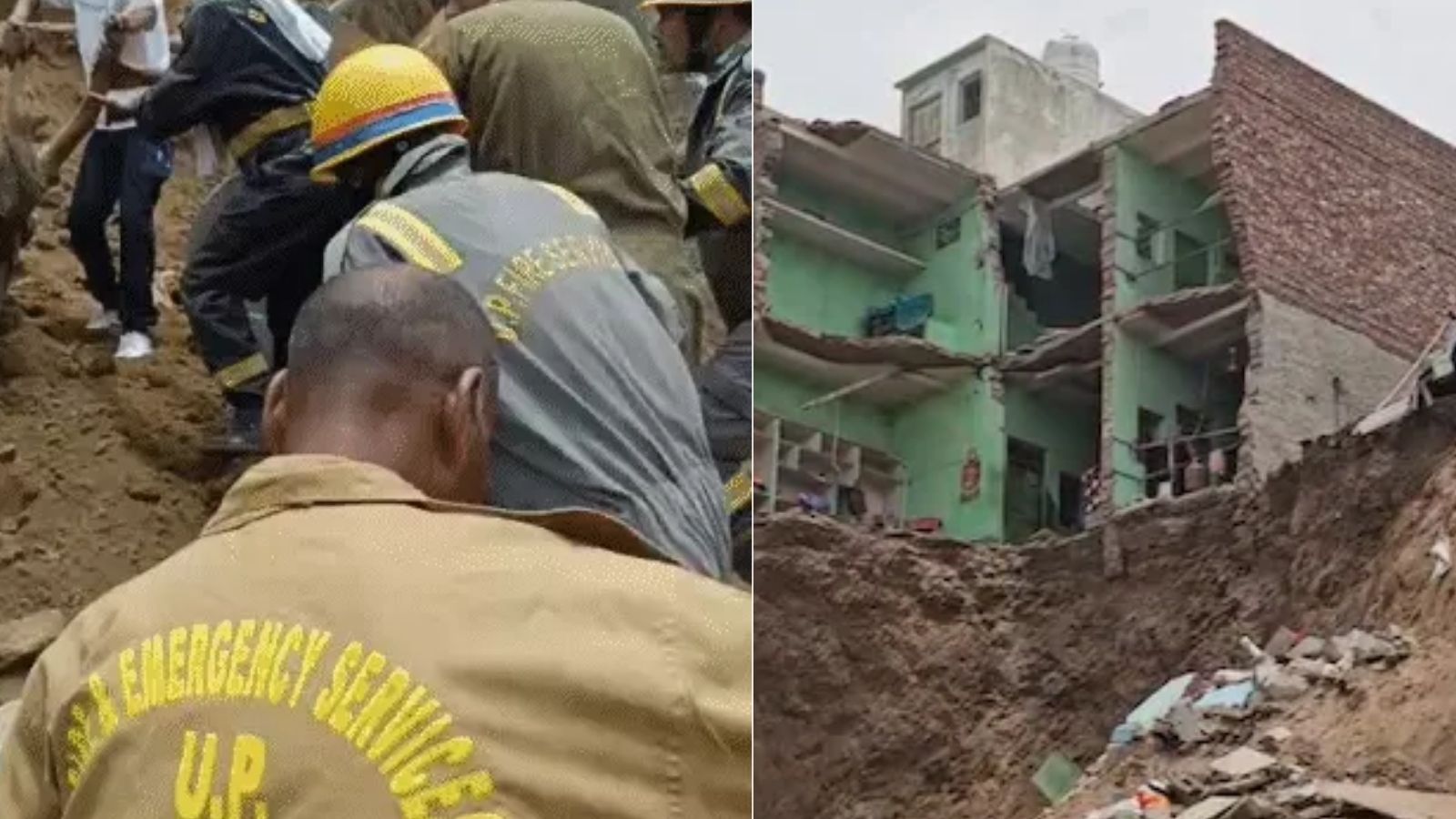 मथुरा में खुदाई के दौरान भरभराकर गिरे 6 मकान,