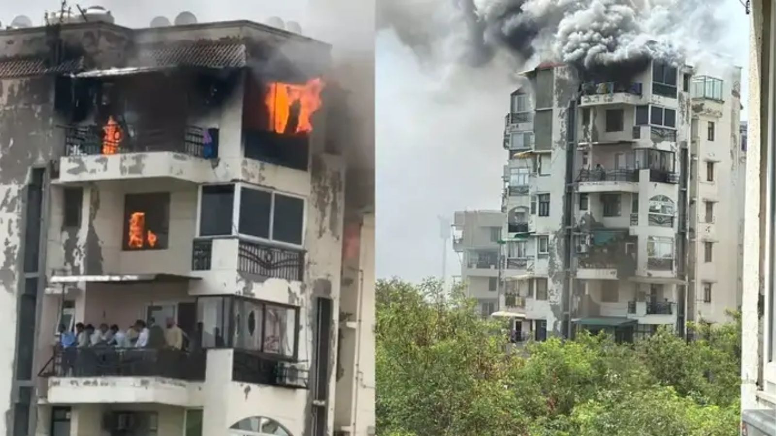दिल्ली के द्वारका में 7वीं मंजिल पर लगी आग, 