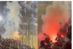 Accident during football match, fire spread in the field due to firewo...