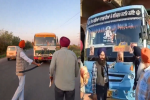 In Hoshiarpur, people put the saint's photo on the buses coming from H...