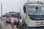 Accident of a bus full of passengers on Jalandhar-Pathankot National H...