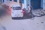 High speed car wreaks havoc, CCTV footage of the incident also surface...