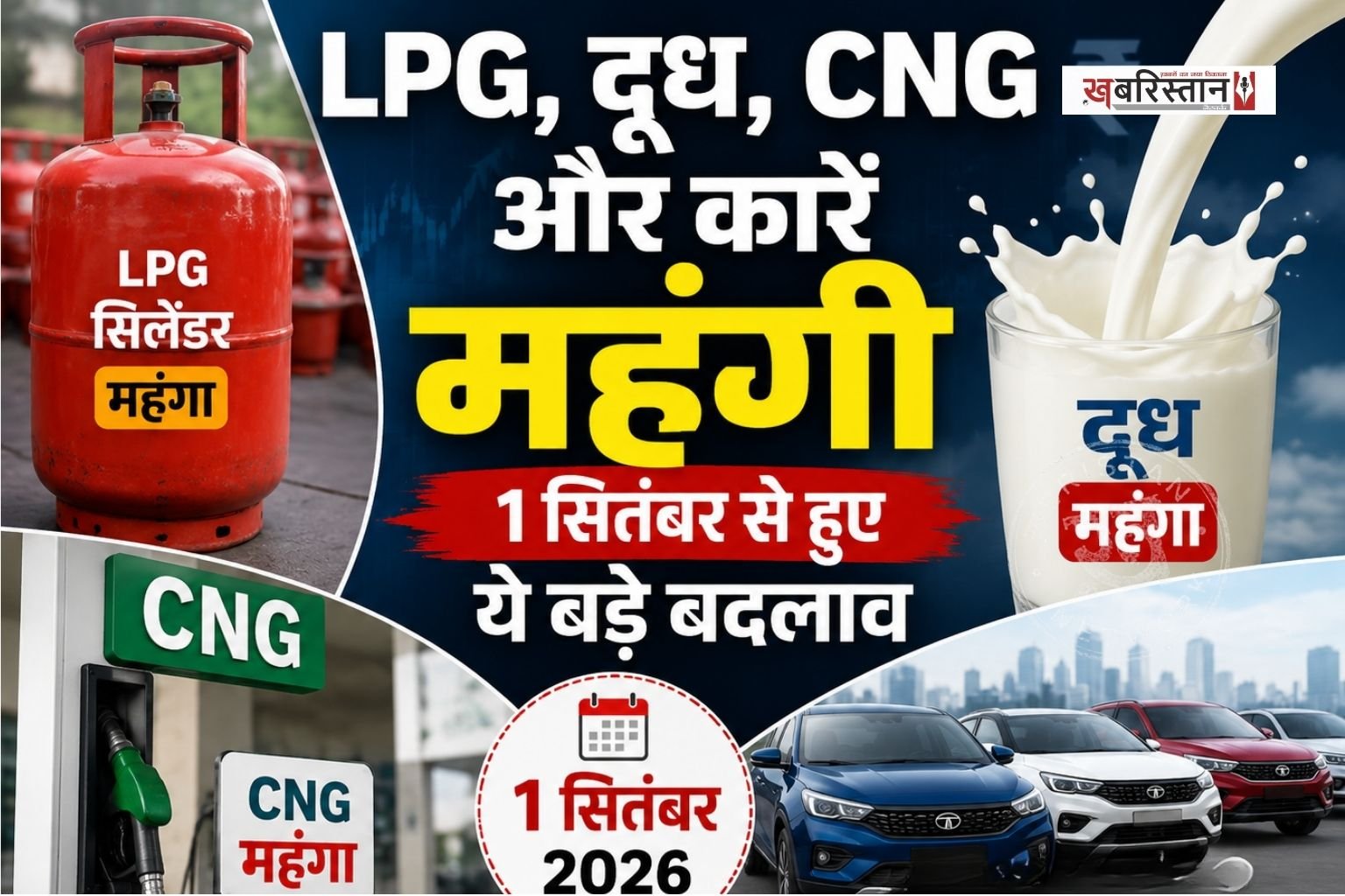 LPG, milk, CNG, and cars become costlier; these major changes came into effect on September 1.