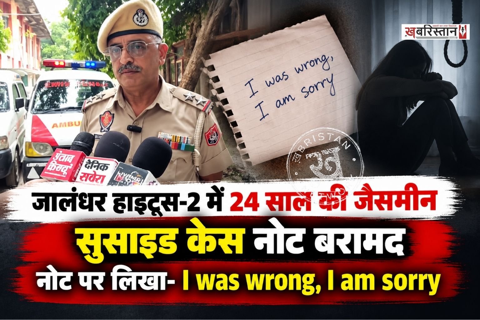 जालंधर हाइट्स-2 के डी ब्लॉक में 24 वर्षीय जैसमीन की 14वीं मंजिल से गिरने के बाद मौत हो गई थी। जैसमीन फरीदकोट में तैनात एसपी कर्मवीर सिंह चहल की बेटी थी।