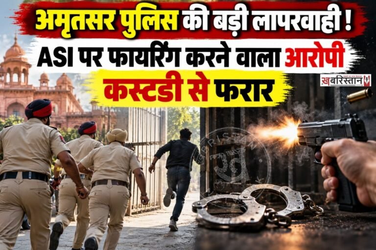 अमृतसर पुलिस की बड़ी लापरवाही सामने आई है, ASI जसवंत सिंह को गोली मारने के आरोप में गिरफ्तार व्यक्ति पुलिस की हिरासत से फरार हो गया है। फरार हुए आरोपी की पहचान करण के रूप में हुई है, जो झंझोटी गांव का रहने वाला है।