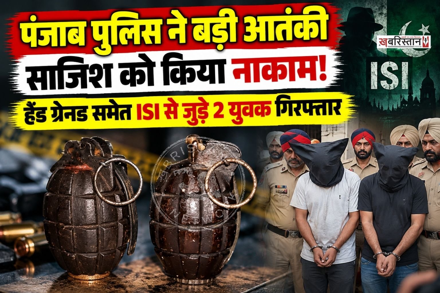 पंजाब पुलिस ने त्योहारों से पहले बड़ी आतंकी साजिश को नाकाम कर दिया है। पुलिस ने तरनतारन से पाकिस्तानी खुफिया एजेंसी ISI से जुड़े 2 युवकों को गिरफ्तार किया है। पुलिस ने आरोपियों से 4 ग्रेनेड बरामद किए हैं और पूछताछ शुरू कर दी है।