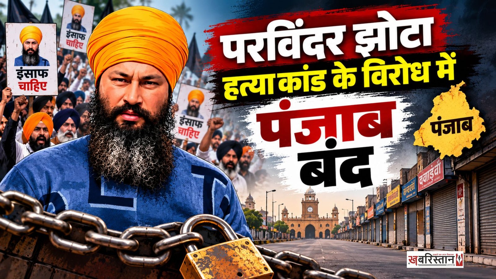 Punjab observes a shutdown in protest against the Parvinder Jhota murder case; markets and private schools and colleges remain closed.