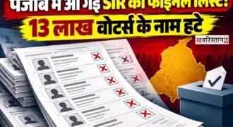 पंजाब में चुनाव से पहले स्पेशल इंटेंसिव रिवीजन (SIR) की प्रक्रिया के बाद फाइनल वोटर लिस्ट जारी कर दी गई है। चुनाव आयोग के आंकड़ों के मुताबिक, इस प्रक्रिया के बाद राज्य में करीब 13 लाख मतदाताओं के नाम सूची से हटाए गए हैं।