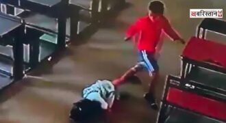 A third-grade student attacked a KG girl on the school premises; she has been referred to PGI in critical condition.