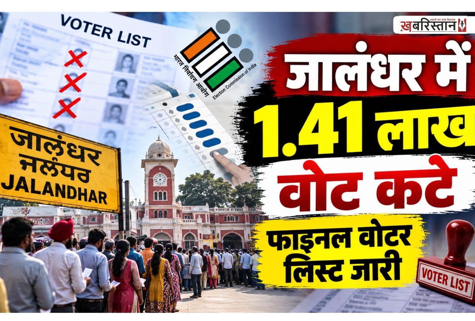 1.41 lakh votes deleted in Jalandhar; final voter list released